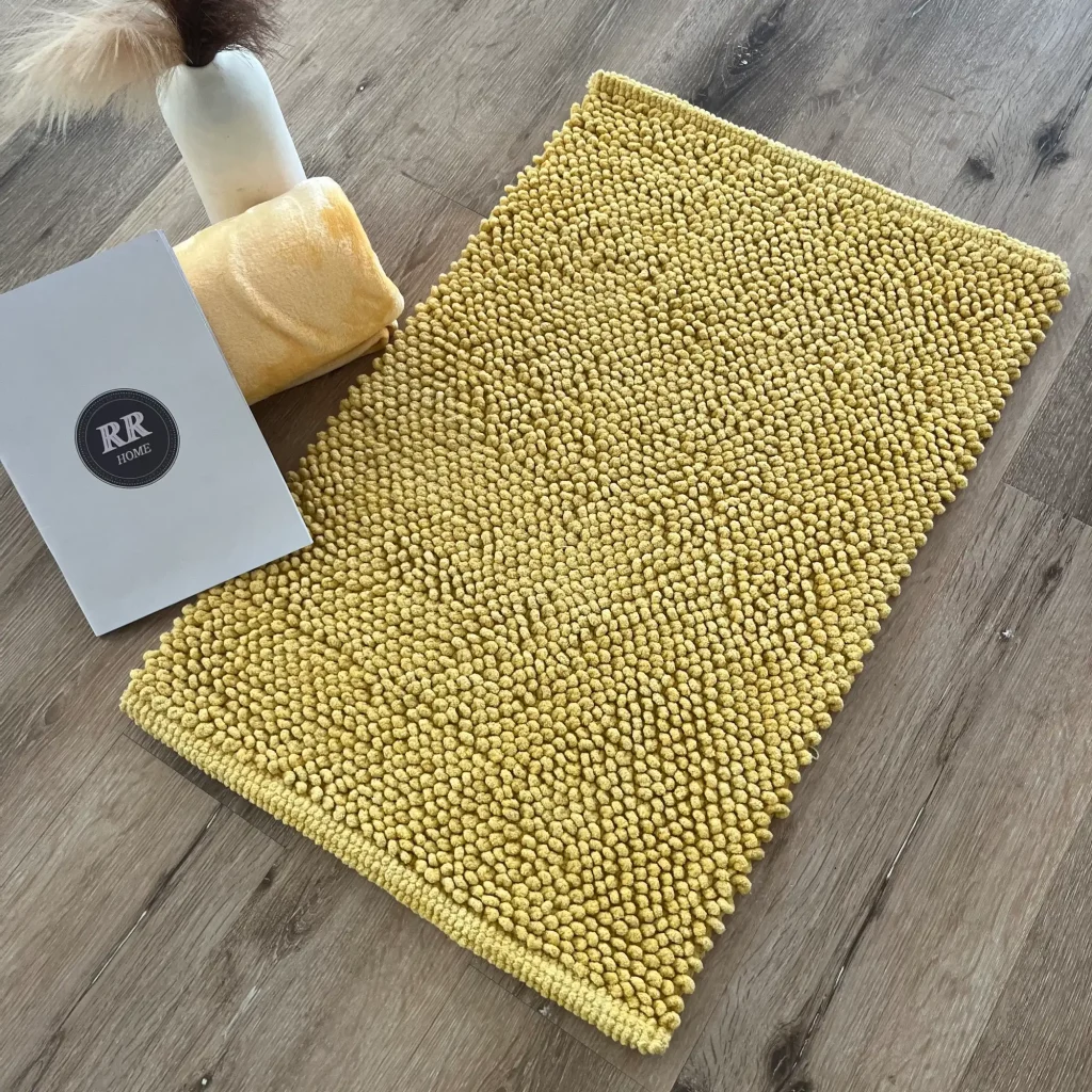 Ella, 100% Cotton, Hand Woven Bathmat, Yellow