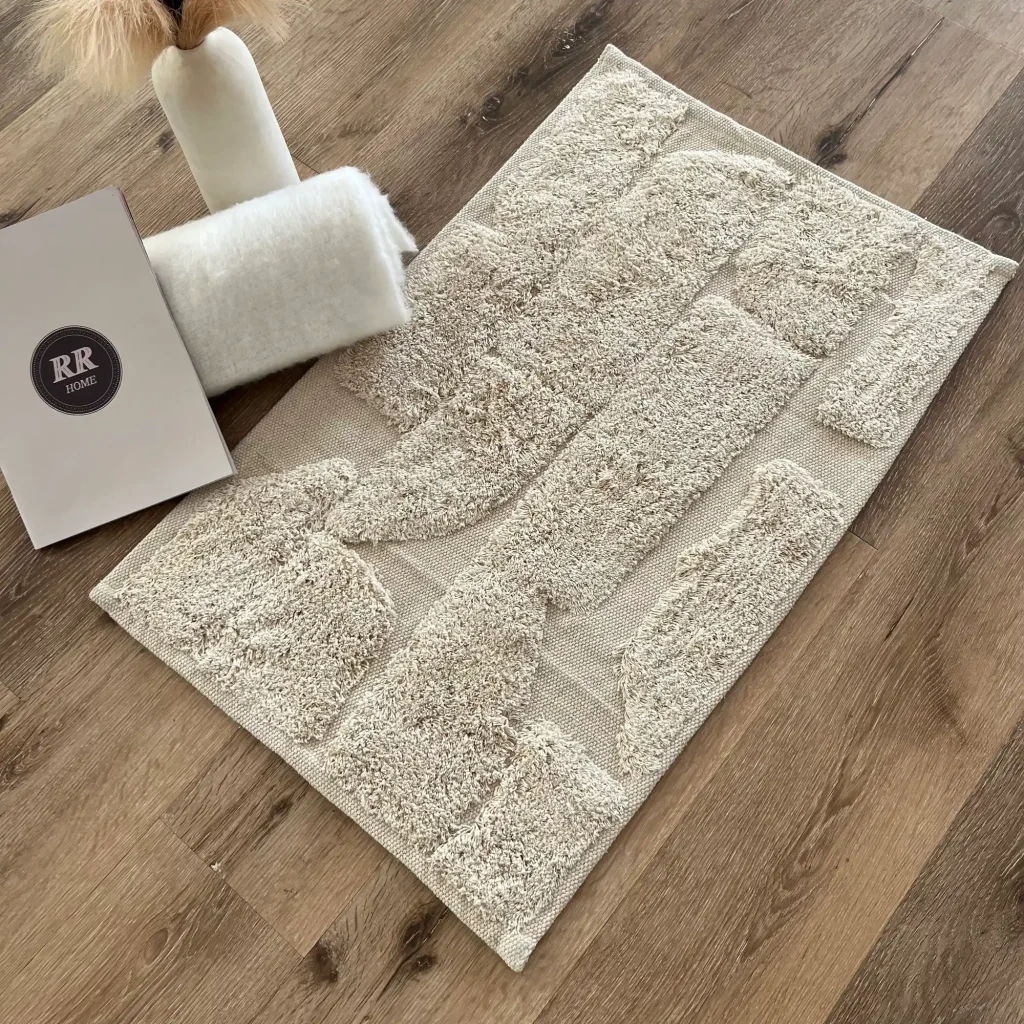 Romy, 100% Cotton, Hand Woven Bathmat, Cream