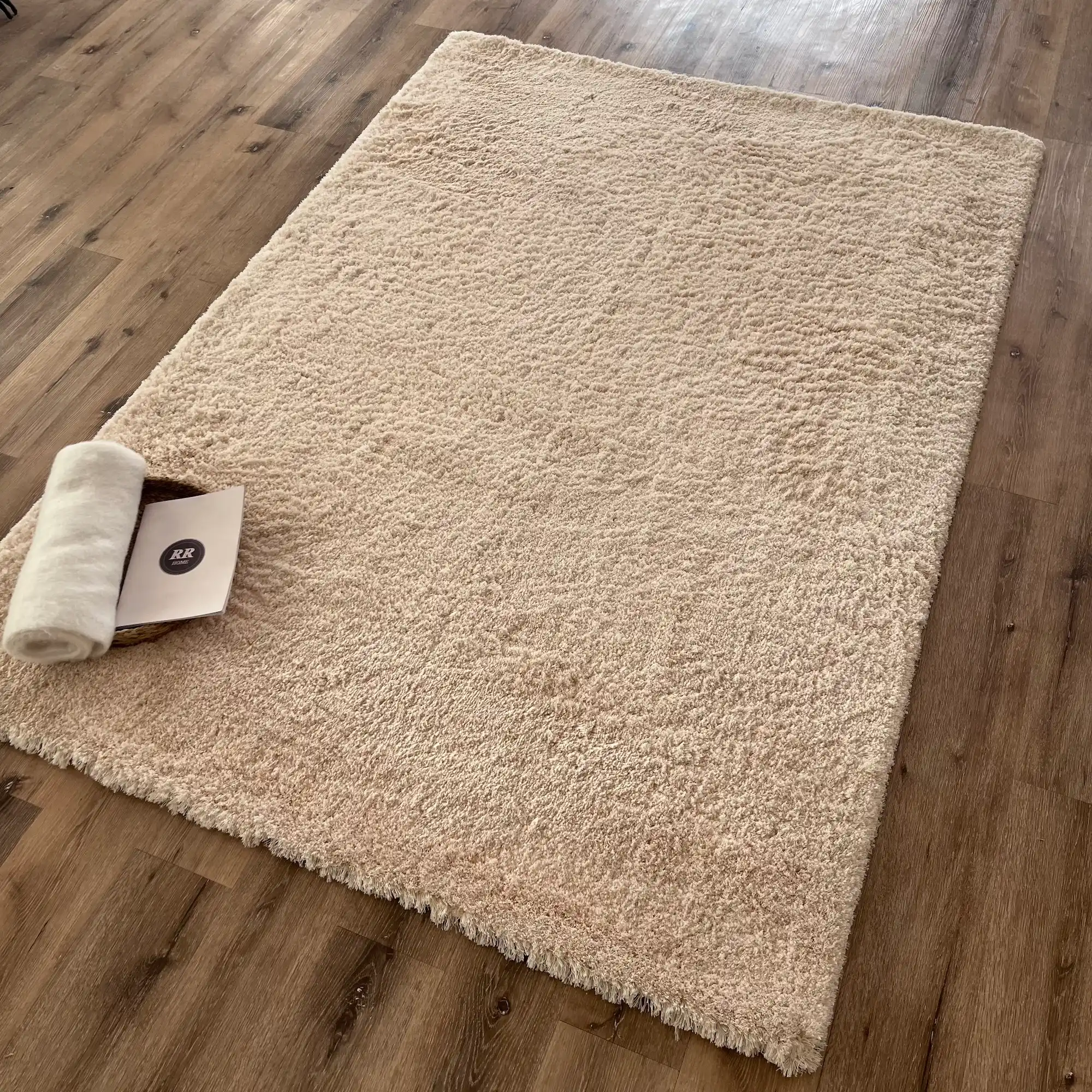 Alain, 100% Polyester Pile, Outdoor Shaggy Hand Woven Area Rug, Cream