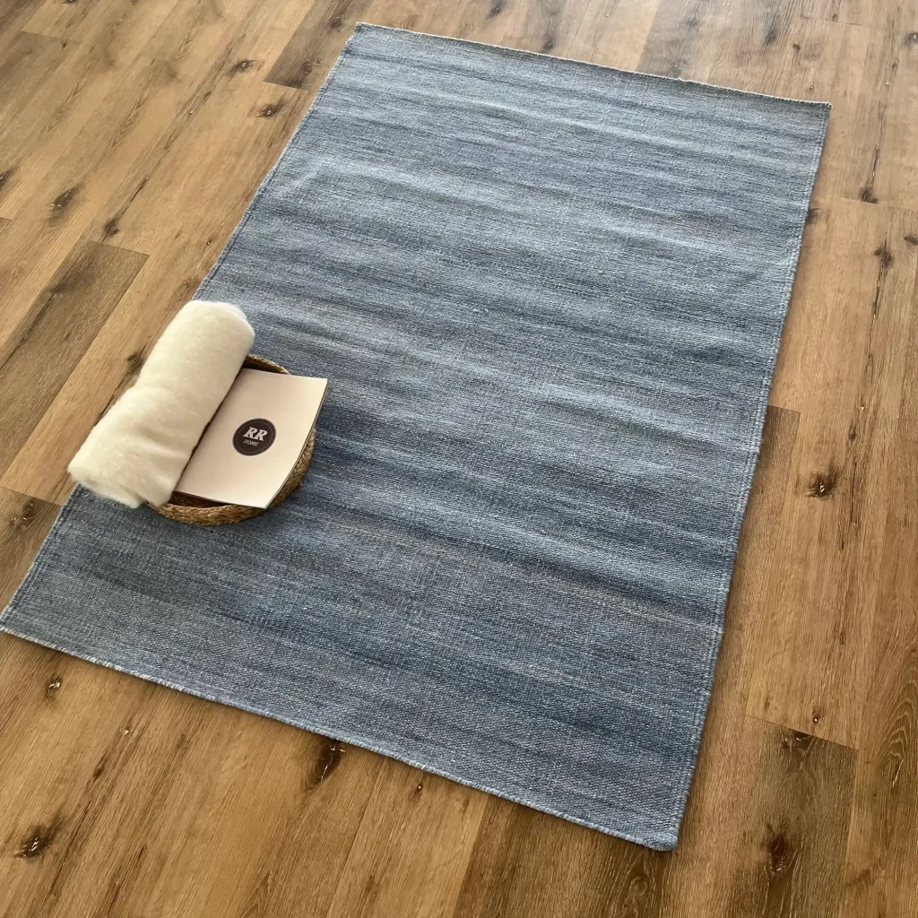 Andre, 100% Polyester, Outdoor Hand Woven Area Rug, Blue