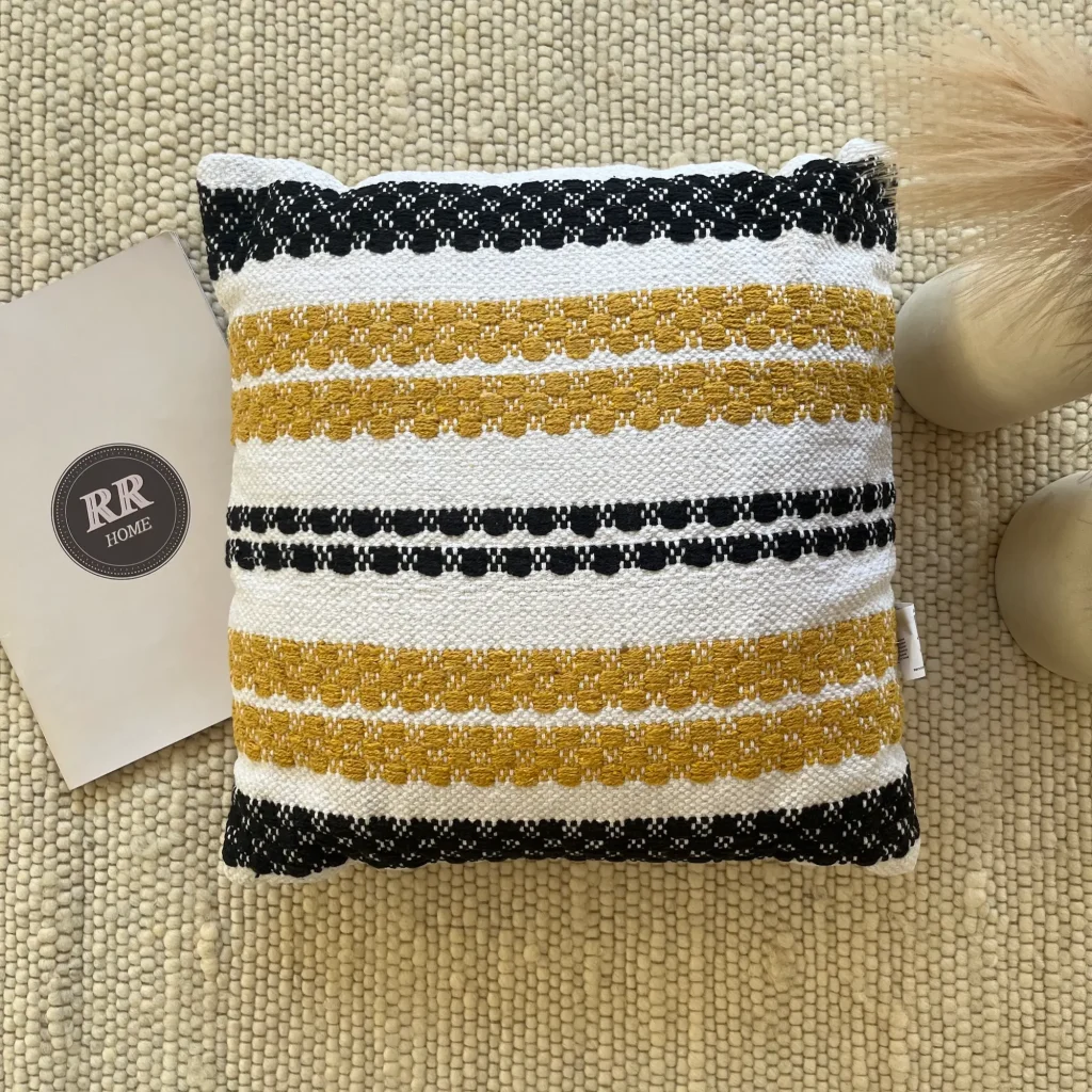 Elyna, Pre-Filled Unique Hand Made Cotton Cushion, Cream Yellow