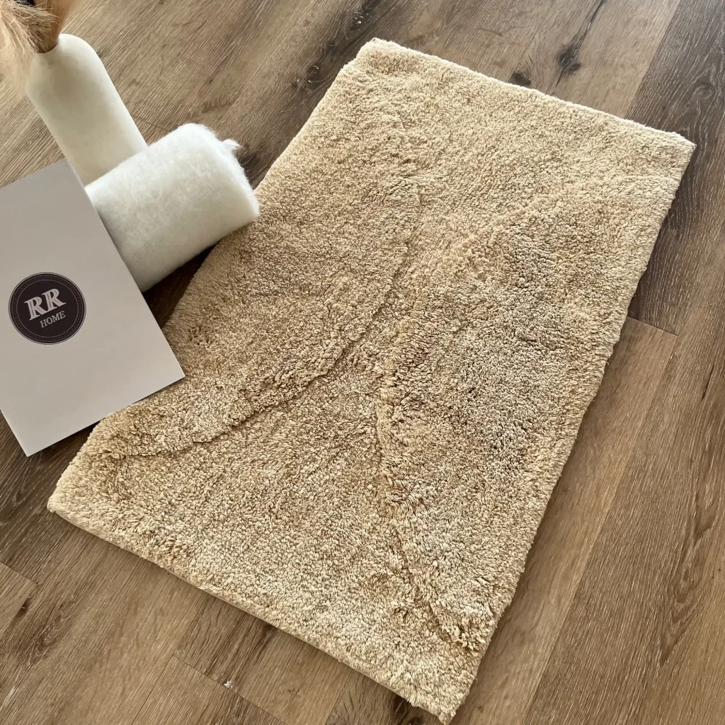 Adalene, 100% Cotton, Hand Woven Bathmat, Beige