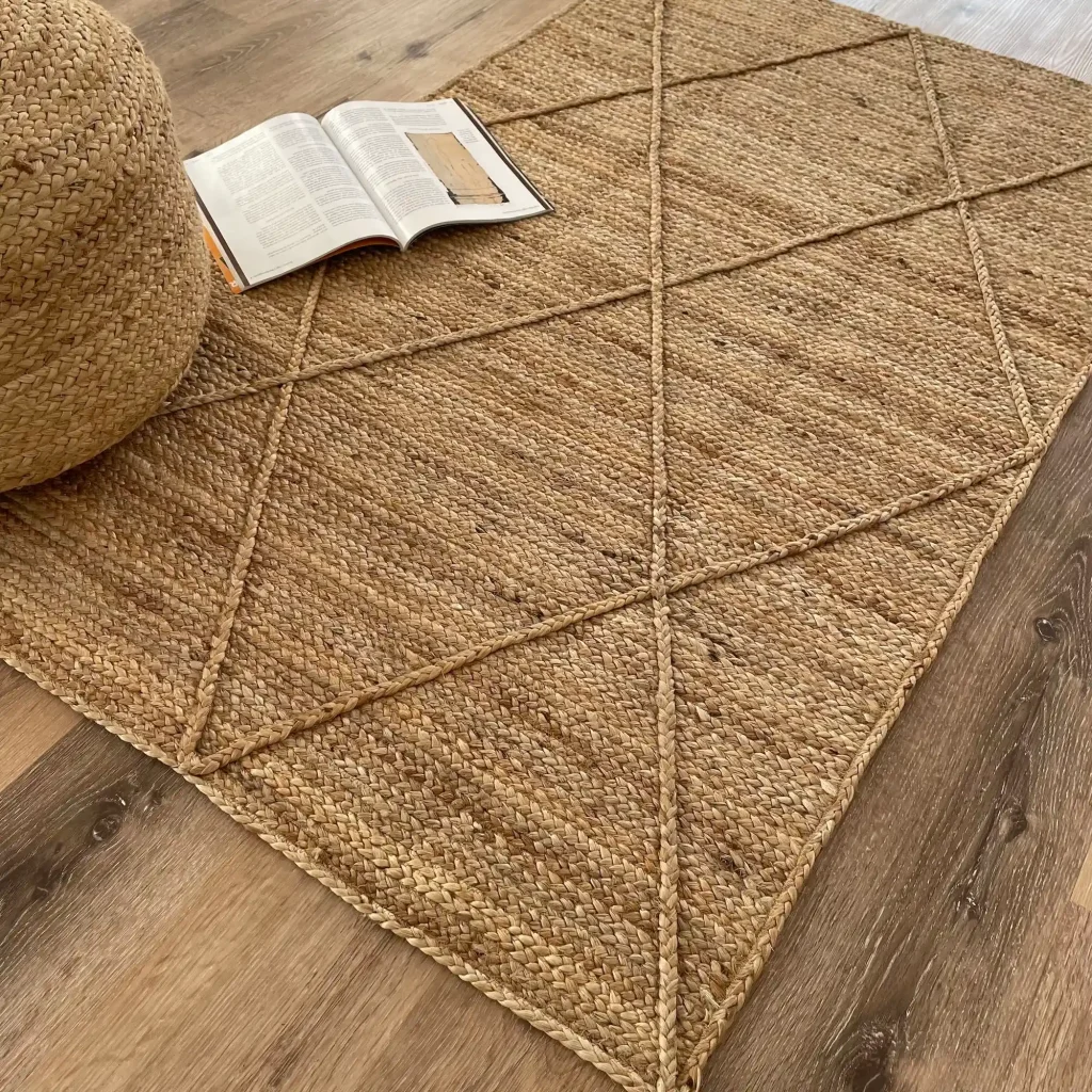 Jute Modern, 100% Jute, Hand Woven Area Rug, Natural