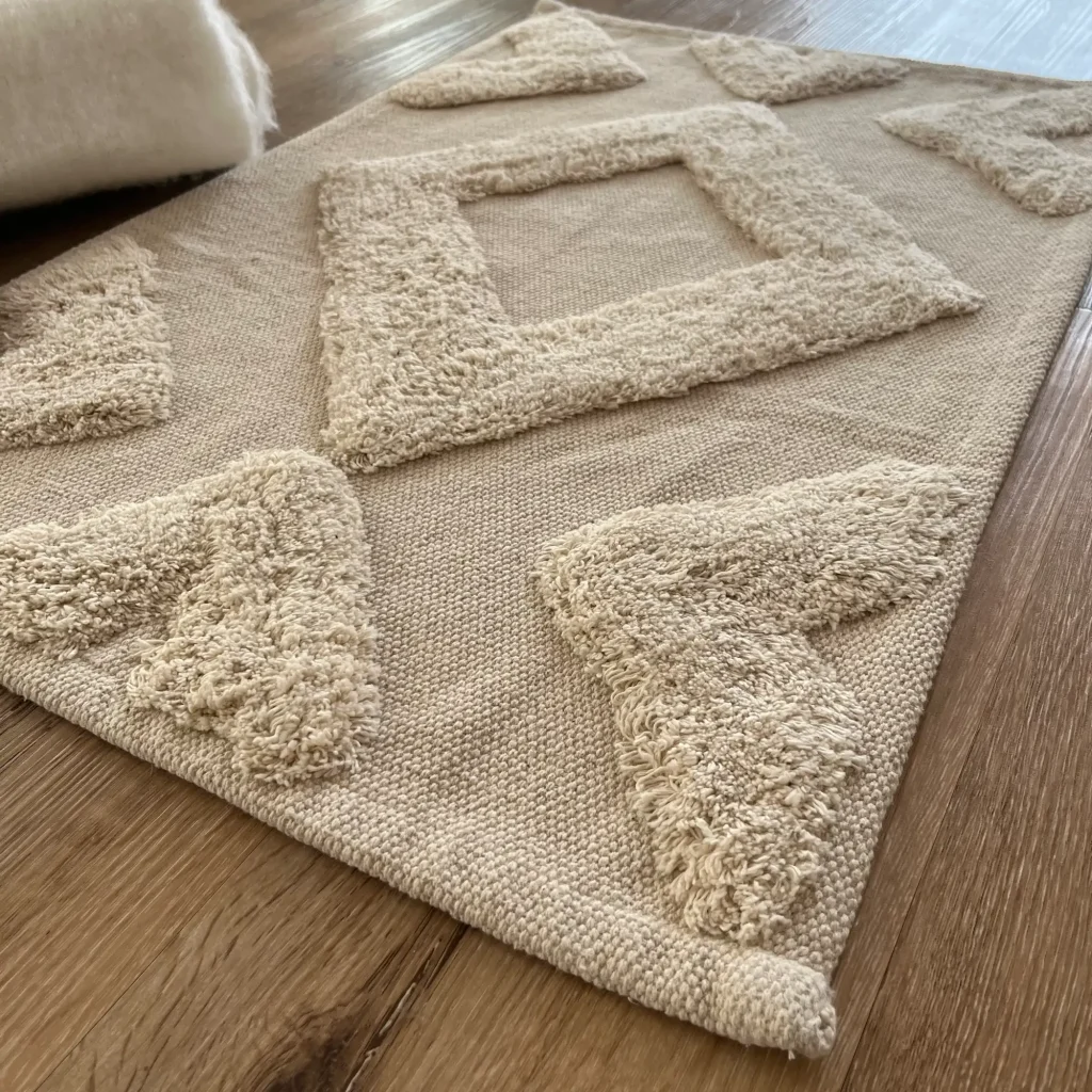 Alice, 100% Cotton, Hand Woven Bathmat, Cream