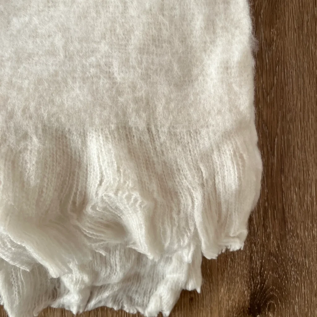 Martine, Soft Luxurious Hand Made Mohair Wool Throw, Cream