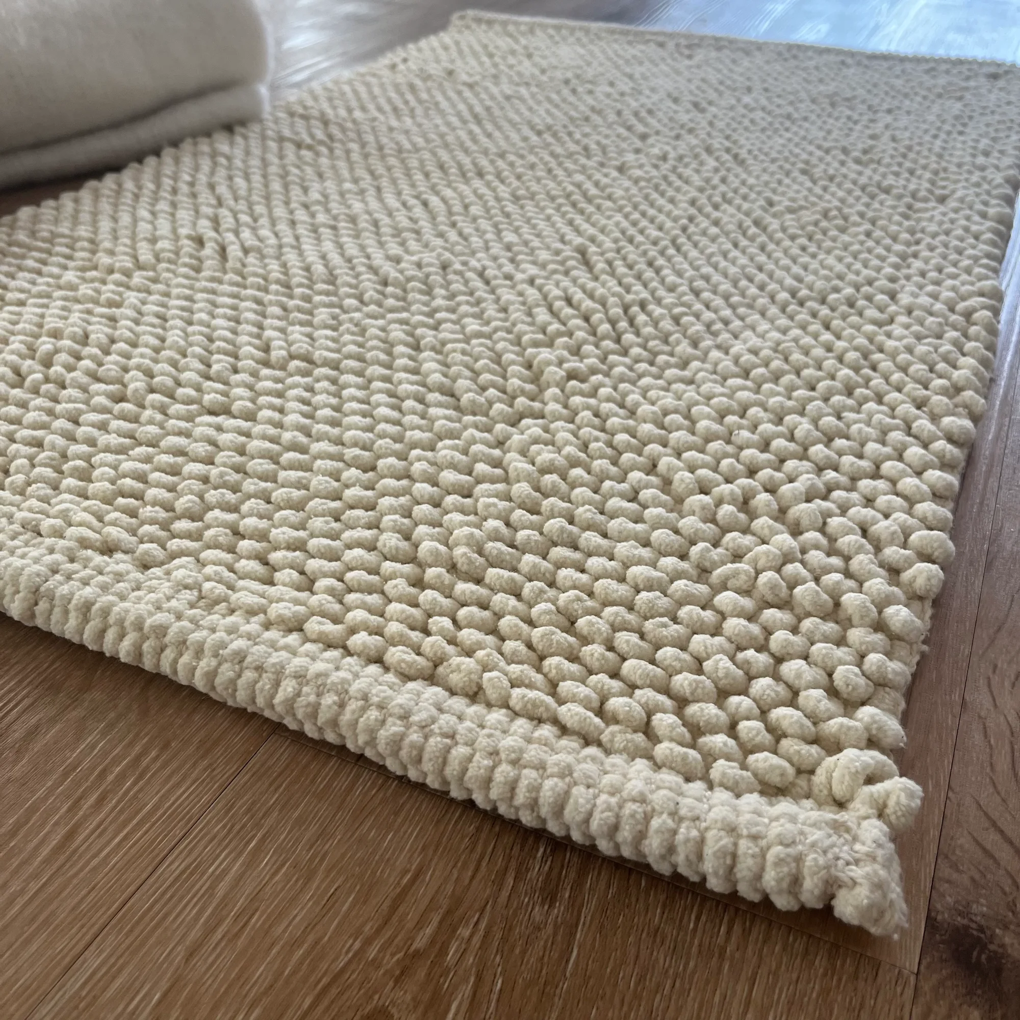 Ella, 100% Cotton, Hand Woven Bathmat, Cream