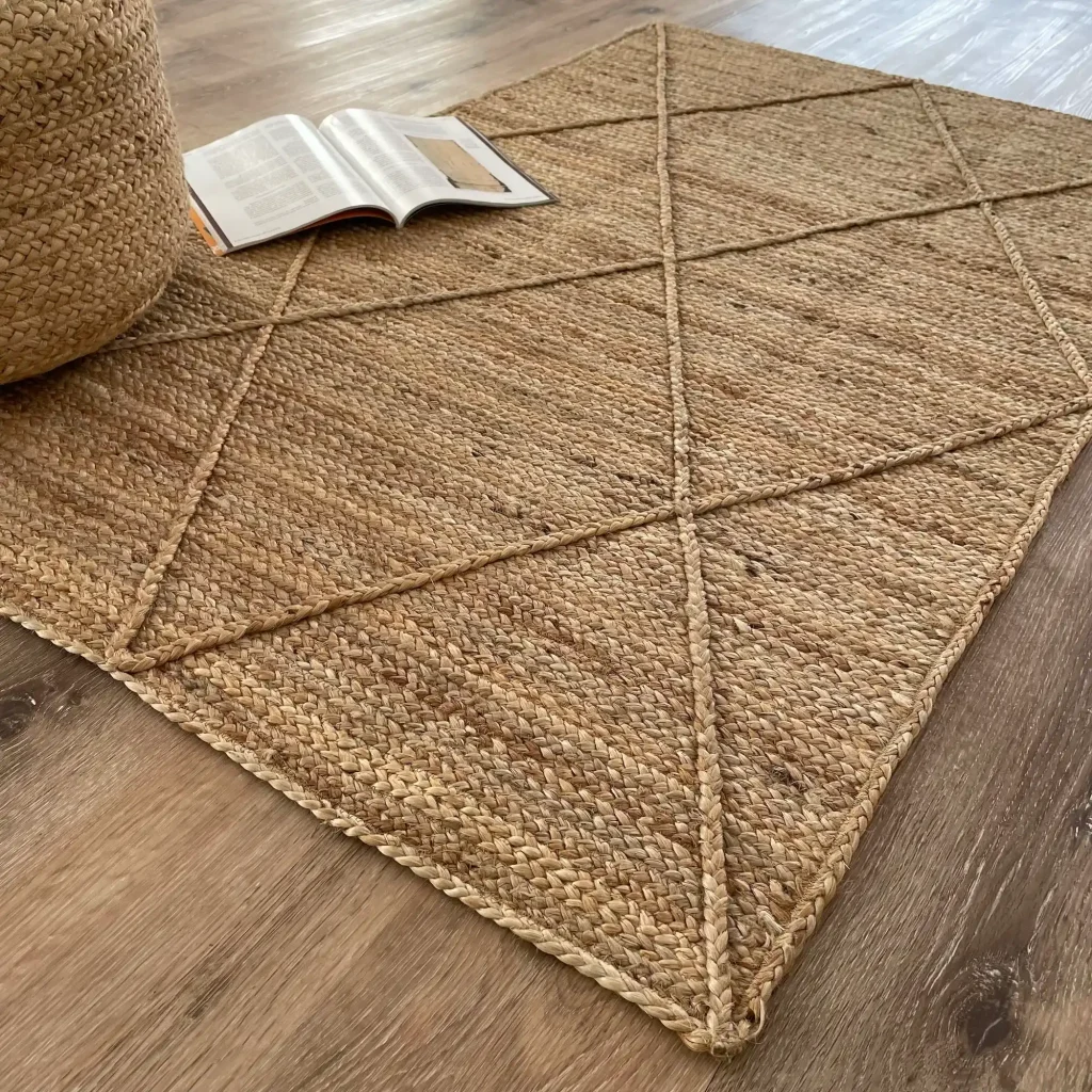 Jute Modern, 100% Jute, Hand Woven Area Rug, Natural