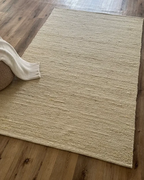 Santorini, 100% New Zealand Wool, Chunky Hand Woven Greek Area Rug, Sand