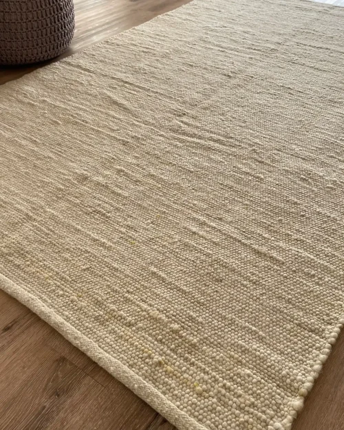 Santorini, 100% New Zealand Wool, Chunky Hand Woven Greek Area Rug, Sand